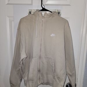 Nike Beige Zip-Up Hoodie